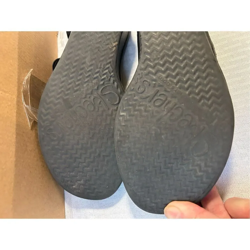 Skechers‎ black wedges scrappy size 11 sn#38472